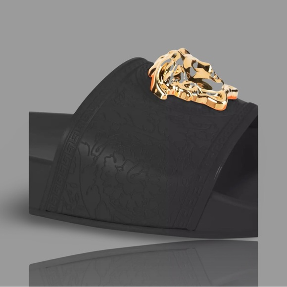 Versace Gold La Medusa Gomma Slides - Picture 6 of 6